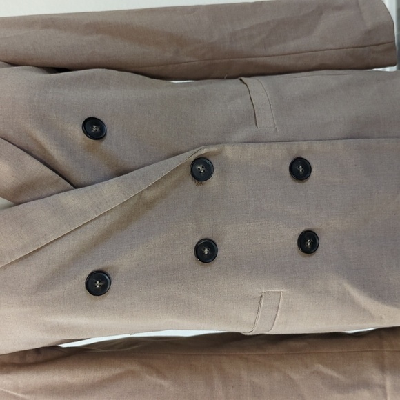 H&M Double Breasted 6 Buttons Blazer Tan 4 Business casual work office preppy - Picture 4 of 8
